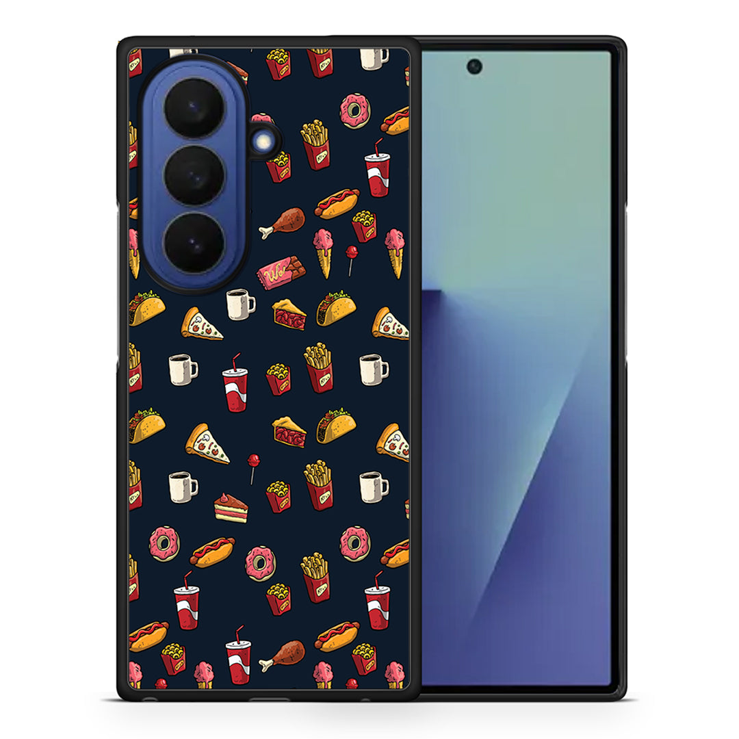 Θήκη Samsung Galaxy Z Fold7 Hungry Random από τη Smartfits με σχέδιο στο πίσω μέρος και μαύρο περίβλημα | Samsung Galaxy Z Fold7 Hungry Random case with colorful back and black bezels
