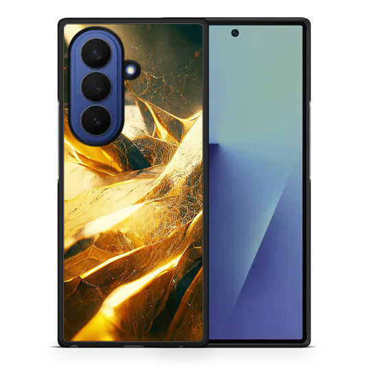 Θήκη Samsung Galaxy Z Fold7 Real Gold από τη Smartfits με σχέδιο στο πίσω μέρος και μαύρο περίβλημα | Samsung Galaxy Z Fold7 Real Gold case with colorful back and black bezels