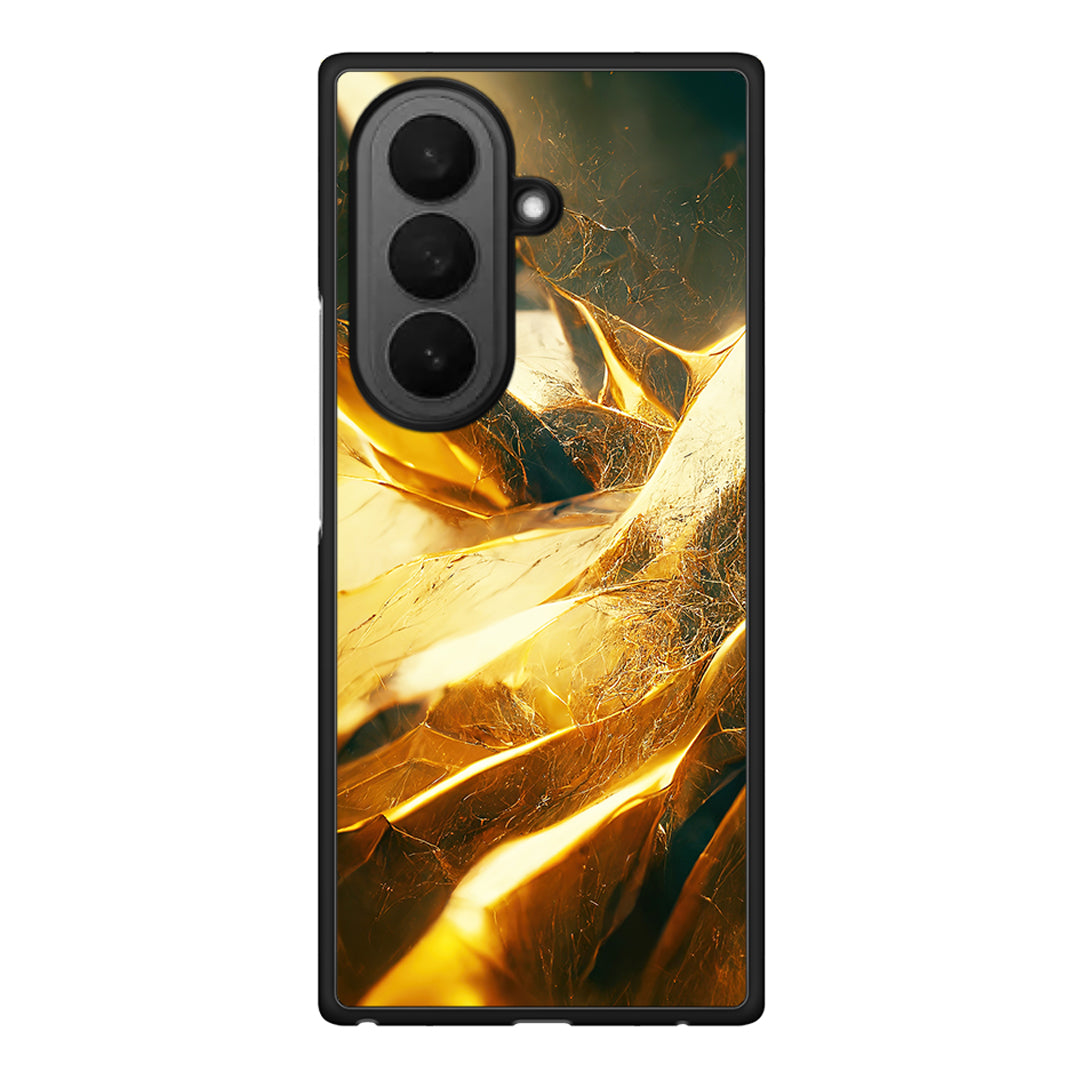 Samsung Galaxy Z Fold7 Real Gold θήκη από τη Smartfits με σχέδιο στο πίσω μέρος και μαύρο περίβλημα | Smartphone case with colorful back and black bezels by Smartfits