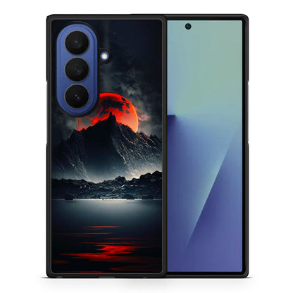 Θήκη Samsung Galaxy Z Fold7 Red Full Moon από τη Smartfits με σχέδιο στο πίσω μέρος και μαύρο περίβλημα | Samsung Galaxy Z Fold7 Red Full Moon case with colorful back and black bezels
