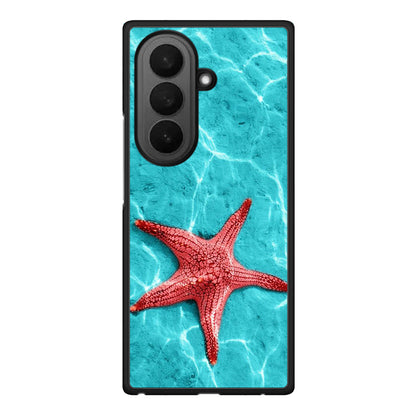 Samsung Galaxy Z Fold7 Red Starfish Θήκη από τη Smartfits με σχέδιο στο πίσω μέρος και μαύρο περίβλημα | Smartphone case with colorful back and black bezels by Smartfits