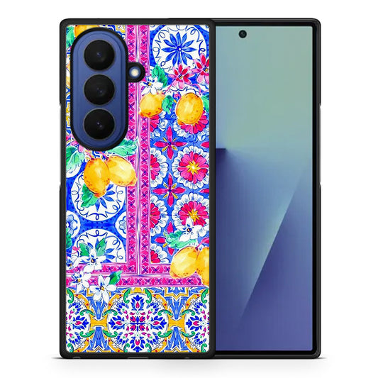 Θήκη Samsung Galaxy Z Fold7 Retro Spring από τη Smartfits με σχέδιο στο πίσω μέρος και μαύρο περίβλημα | Samsung Galaxy Z Fold7 Retro Spring case with colorful back and black bezels