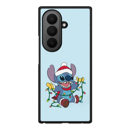 Samsung Galaxy Z Fold7 Santa Stich θήκη από τη Smartfits με σχέδιο στο πίσω μέρος και μαύρο περίβλημα | Smartphone case with colorful back and black bezels by Smartfits
