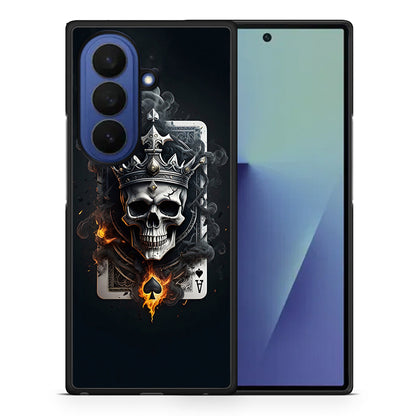 Θήκη Samsung Galaxy Z Fold7 Skull King Ace από τη Smartfits με σχέδιο στο πίσω μέρος και μαύρο περίβλημα | Samsung Galaxy Z Fold7 Skull King Ace case with colorful back and black bezels