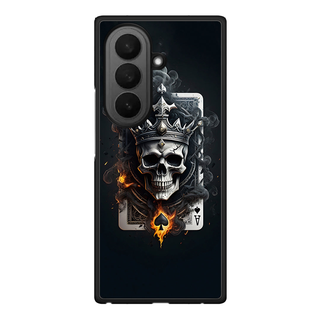 Samsung Galaxy Z Fold7 Skull King Ace θήκη από τη Smartfits με σχέδιο στο πίσω μέρος και μαύρο περίβλημα | Smartphone case with colorful back and black bezels by Smartfits