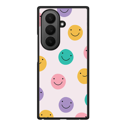 Samsung Galaxy Z Fold7 Smiley Faces θήκη από τη Smartfits με σχέδιο στο πίσω μέρος και μαύρο περίβλημα | Smartphone case with colorful back and black bezels by Smartfits