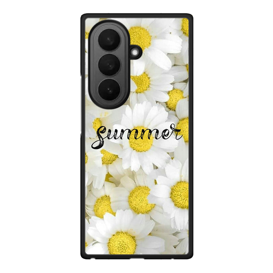 Samsung Galaxy Z Fold7 Summer Daisies Θήκη από τη Smartfits με σχέδιο στο πίσω μέρος και μαύρο περίβλημα | Smartphone case with colorful back and black bezels by Smartfits