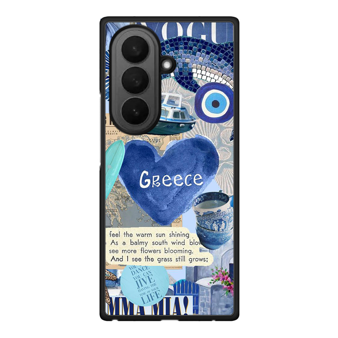 Samsung Galaxy Z Fold7 Summer In Greece Θήκη από τη Smartfits με σχέδιο στο πίσω μέρος και μαύρο περίβλημα | Smartphone case with colorful back and black bezels by Smartfits