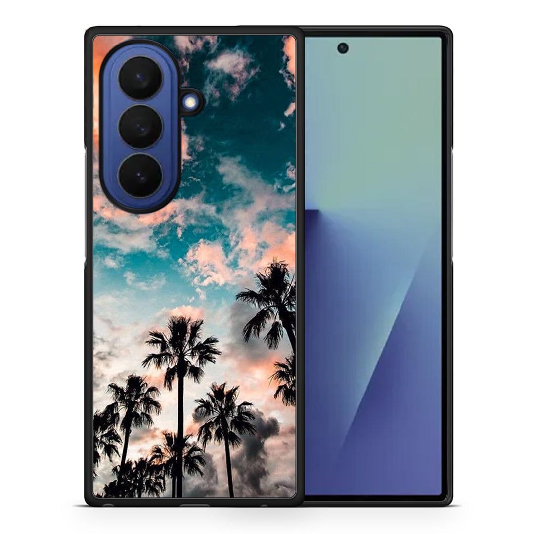 Θήκη Samsung Galaxy Z Fold7 Sky Summer από τη Smartfits με σχέδιο στο πίσω μέρος και μαύρο περίβλημα | Samsung Galaxy Z Fold7 Sky Summer case with colorful back and black bezels