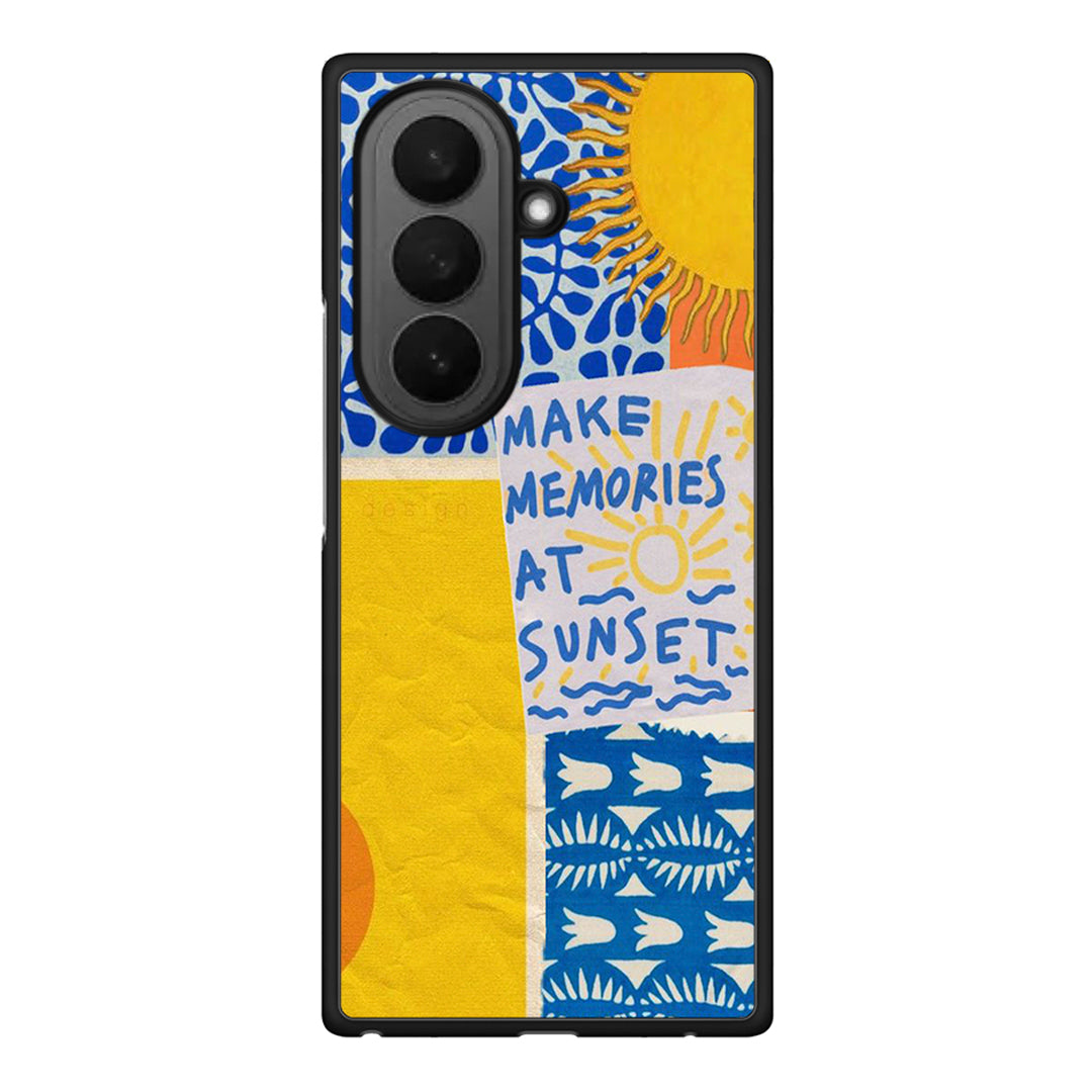 Samsung Galaxy Z Fold7 Sunset Memories Θήκη από τη Smartfits με σχέδιο στο πίσω μέρος και μαύρο περίβλημα | Smartphone case with colorful back and black bezels by Smartfits