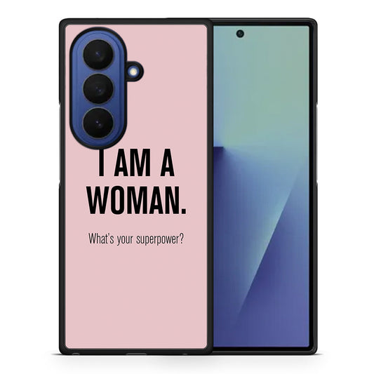 Θήκη Samsung Galaxy Z Fold7 Superpower Woman από τη Smartfits με σχέδιο στο πίσω μέρος και μαύρο περίβλημα | Samsung Galaxy Z Fold7 Superpower Woman case with colorful back and black bezels