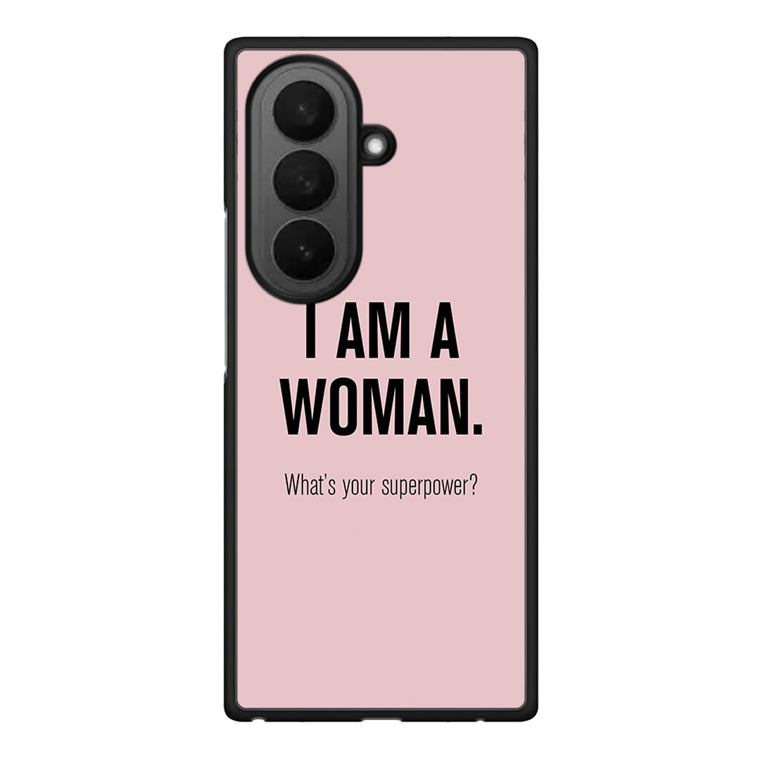 Samsung Galaxy Z Fold7 Superpower Woman θήκη από τη Smartfits με σχέδιο στο πίσω μέρος και μαύρο περίβλημα | Smartphone case with colorful back and black bezels by Smartfits