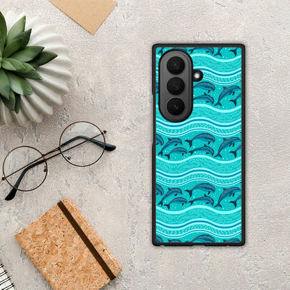 Swimming Dolphins - Samsung Galaxy Z Fold7 θήκη