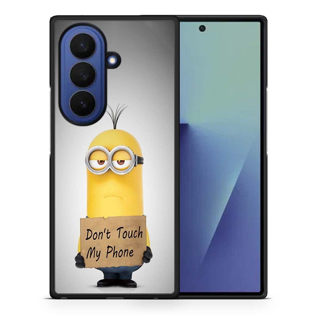 Θήκη Samsung Galaxy Z Fold7 Minion Text από τη Smartfits με σχέδιο στο πίσω μέρος και μαύρο περίβλημα | Samsung Galaxy Z Fold7 Minion Text case with colorful back and black bezels