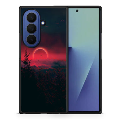 Θήκη Samsung Galaxy Z Fold7 Sunset Tropic από τη Smartfits με σχέδιο στο πίσω μέρος και μαύρο περίβλημα | Samsung Galaxy Z Fold7 Sunset Tropic case with colorful back and black bezels