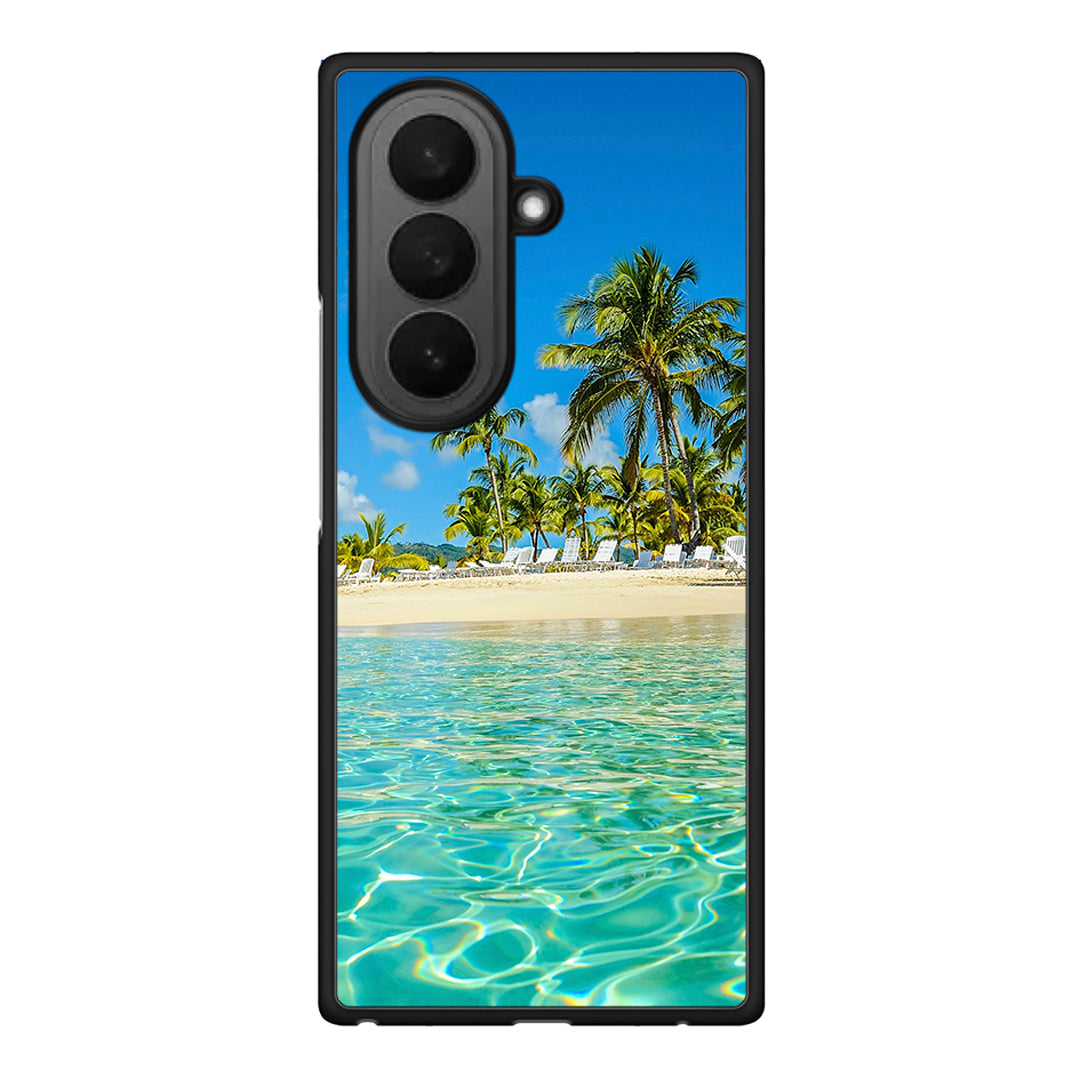 Samsung Galaxy Z Fold7 Tropical Vibes Θήκη από τη Smartfits με σχέδιο στο πίσω μέρος και μαύρο περίβλημα | Smartphone case with colorful back and black bezels by Smartfits
