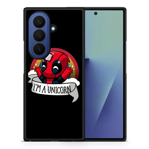 Θήκη Samsung Galaxy Z Fold7 Unicorn Deadpool από τη Smartfits με σχέδιο στο πίσω μέρος και μαύρο περίβλημα | Samsung Galaxy Z Fold7 Unicorn Deadpool case with colorful back and black bezels