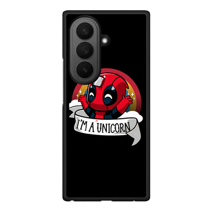 Samsung Galaxy Z Fold7 Unicorn Deadpool θήκη από τη Smartfits με σχέδιο στο πίσω μέρος και μαύρο περίβλημα | Smartphone case with colorful back and black bezels by Smartfits