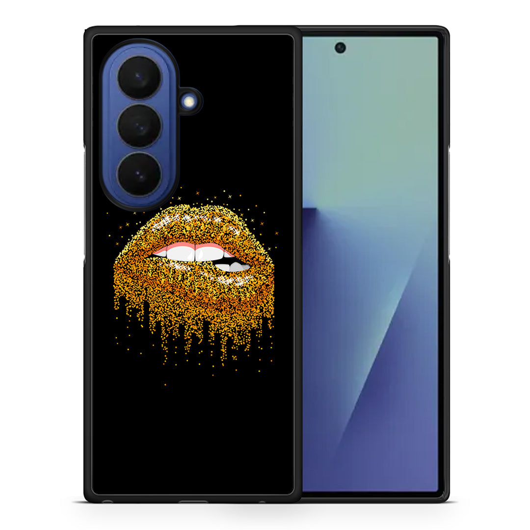 Θήκη Samsung Galaxy Z Fold7 Golden Valentine από τη Smartfits με σχέδιο στο πίσω μέρος και μαύρο περίβλημα | Samsung Galaxy Z Fold7 Golden Valentine case with colorful back and black bezels