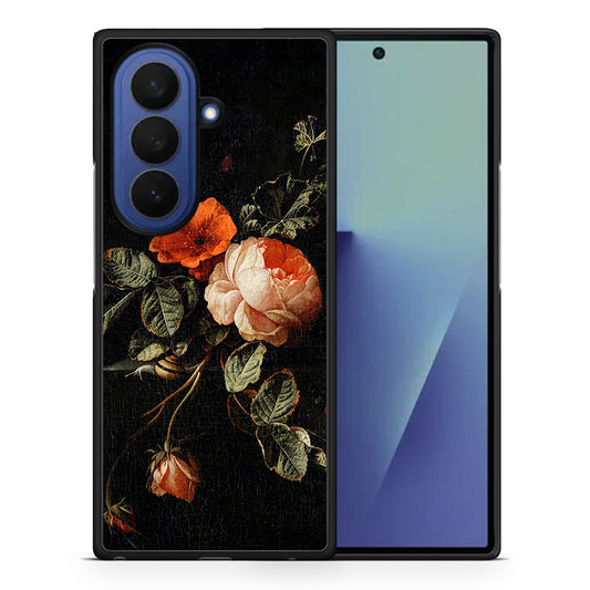 Θήκη Samsung Galaxy Z Fold7 Vintage Roses από τη Smartfits με σχέδιο στο πίσω μέρος και μαύρο περίβλημα | Samsung Galaxy Z Fold7 Vintage Roses case with colorful back and black bezels