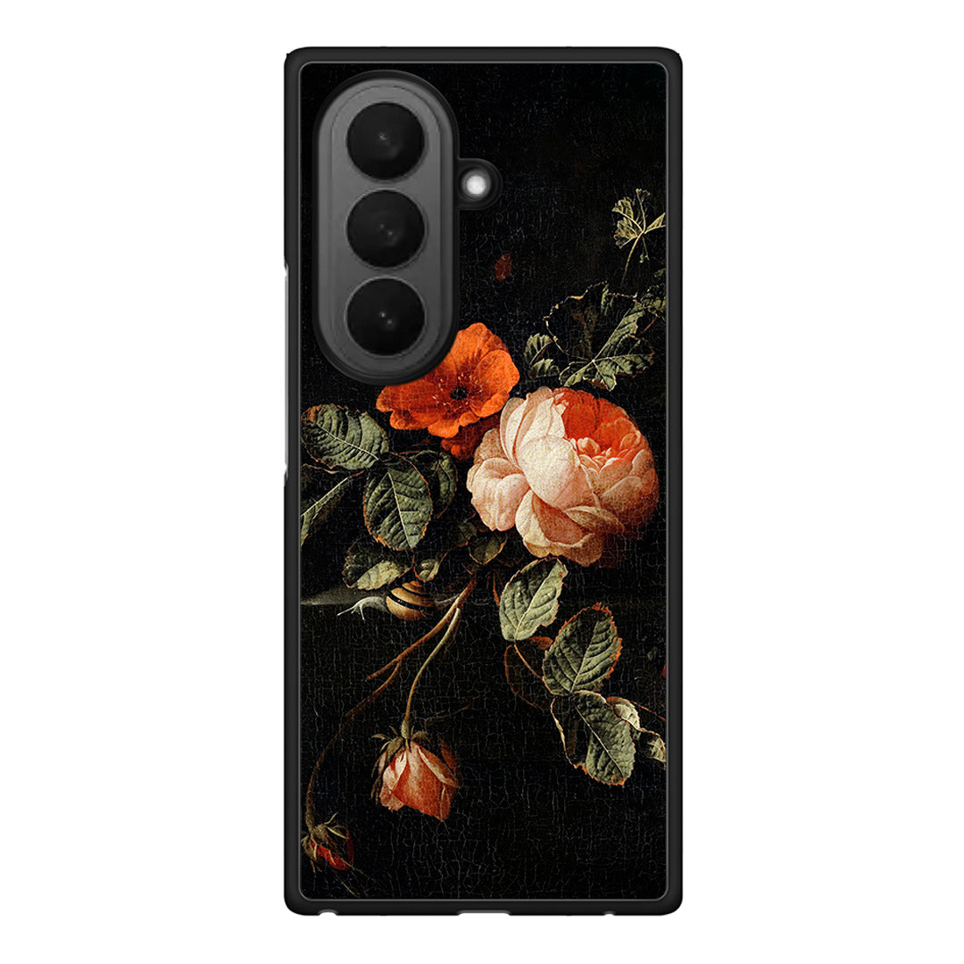 Samsung Galaxy Z Fold7 Vintage Roses θήκη από τη Smartfits με σχέδιο στο πίσω μέρος και μαύρο περίβλημα | Smartphone case with colorful back and black bezels by Smartfits