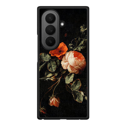 Samsung Galaxy Z Fold7 Vintage Roses θήκη από τη Smartfits με σχέδιο στο πίσω μέρος και μαύρο περίβλημα | Smartphone case with colorful back and black bezels by Smartfits