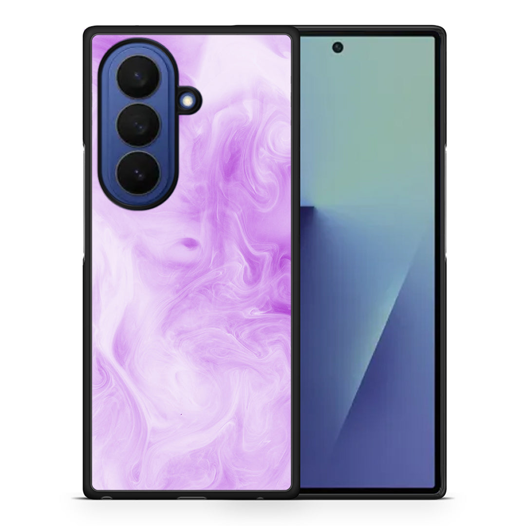 Θήκη Samsung Galaxy Z Fold7 Lavender Watercolor από τη Smartfits με σχέδιο στο πίσω μέρος και μαύρο περίβλημα | Samsung Galaxy Z Fold7 Lavender Watercolor case with colorful back and black bezels