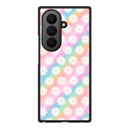 Samsung Galaxy Z Fold7 White Daisies θήκη από τη Smartfits με σχέδιο στο πίσω μέρος και μαύρο περίβλημα | Smartphone case with colorful back and black bezels by Smartfits