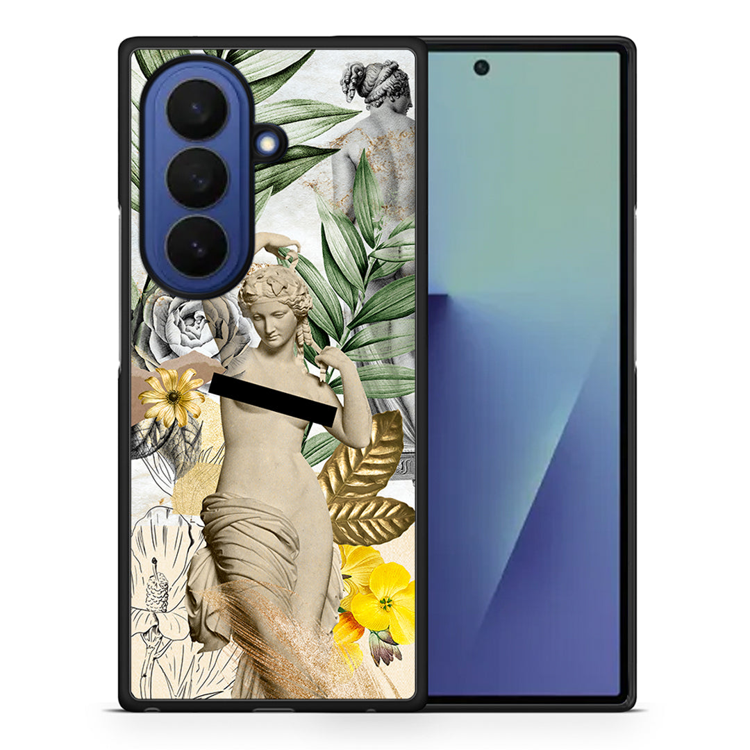 Θήκη Samsung Galaxy Z Fold7 Woman Statue από τη Smartfits με σχέδιο στο πίσω μέρος και μαύρο περίβλημα | Samsung Galaxy Z Fold7 Woman Statue case with colorful back and black bezels