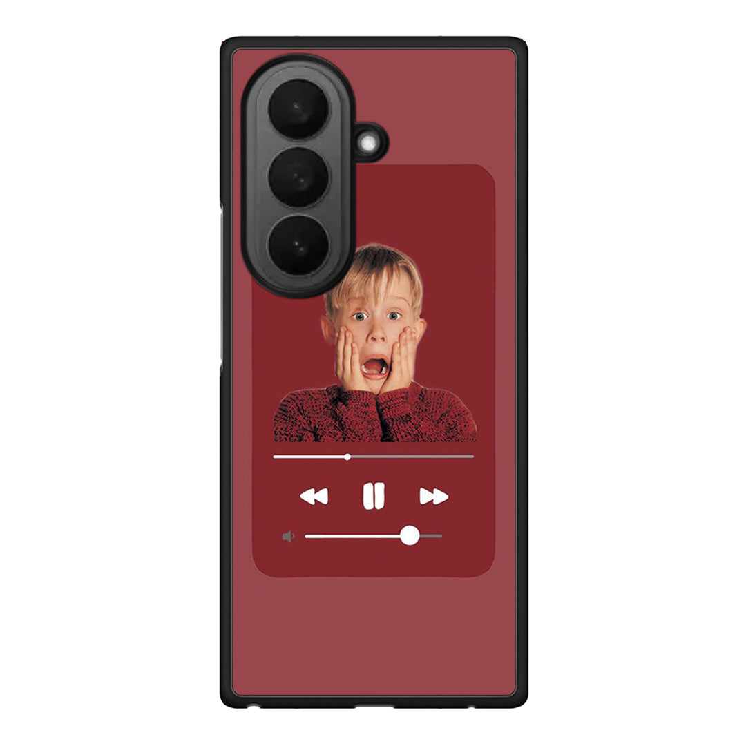Samsung Galaxy Z Fold7 Xmas Alone Music θήκη από τη Smartfits με σχέδιο στο πίσω μέρος και μαύρο περίβλημα | Smartphone case with colorful back and black bezels by Smartfits