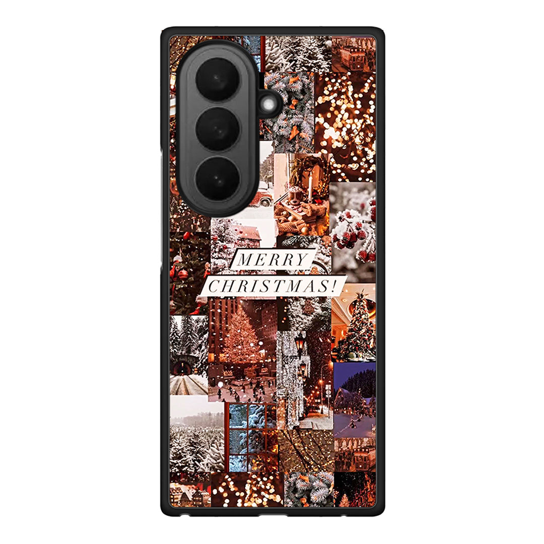 Samsung Galaxy Z Fold7 Xmas Collage θήκη από τη Smartfits με σχέδιο στο πίσω μέρος και μαύρο περίβλημα | Smartphone case with colorful back and black bezels by Smartfits