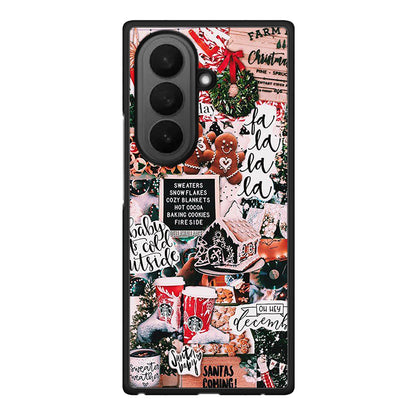 Samsung Galaxy Z Fold7 Xmas Habbits θήκη από τη Smartfits με σχέδιο στο πίσω μέρος και μαύρο περίβλημα | Smartphone case with colorful back and black bezels by Smartfits