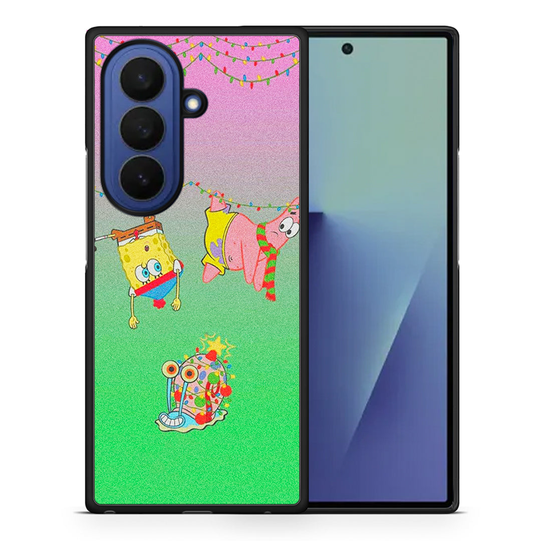 Θήκη Samsung Galaxy Z Fold7 Xmas Lights από τη Smartfits με σχέδιο στο πίσω μέρος και μαύρο περίβλημα | Samsung Galaxy Z Fold7 Xmas Lights case with colorful back and black bezels