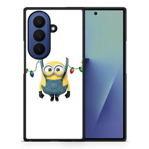 Θήκη Samsung Galaxy Z Fold7 Xmas Minion Lights από τη Smartfits με σχέδιο στο πίσω μέρος και μαύρο περίβλημα | Samsung Galaxy Z Fold7 Xmas Minion Lights case with colorful back and black bezels