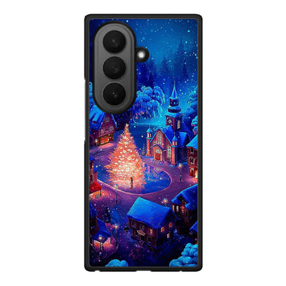 Samsung Galaxy Z Fold7 Xmas Village θήκη από τη Smartfits με σχέδιο στο πίσω μέρος και μαύρο περίβλημα | Smartphone case with colorful back and black bezels by Smartfits