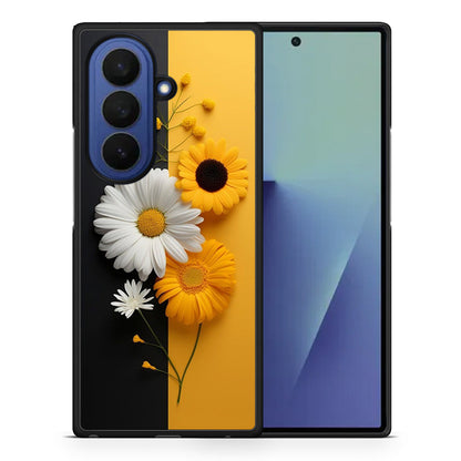 Θήκη Samsung Galaxy Z Fold7 Yellow Daisies από τη Smartfits με σχέδιο στο πίσω μέρος και μαύρο περίβλημα | Samsung Galaxy Z Fold7 Yellow Daisies case with colorful back and black bezels