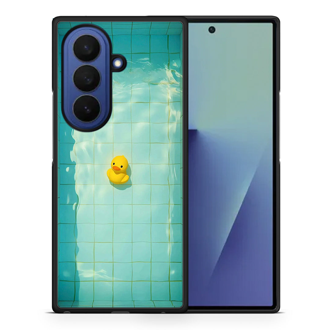 Θήκη Samsung Galaxy Z Fold7 Yellow Duck από τη Smartfits με σχέδιο στο πίσω μέρος και μαύρο περίβλημα | Samsung Galaxy Z Fold7 Yellow Duck case with colorful back and black bezels