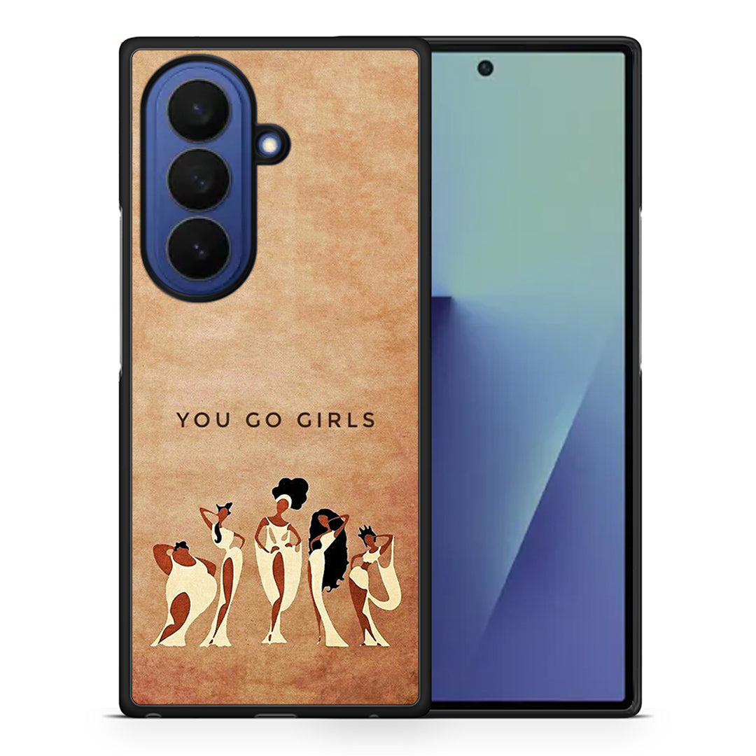 Θήκη Samsung Galaxy Z Fold7 You Go Girl από τη Smartfits με σχέδιο στο πίσω μέρος και μαύρο περίβλημα | Samsung Galaxy Z Fold7 You Go Girl case with colorful back and black bezels