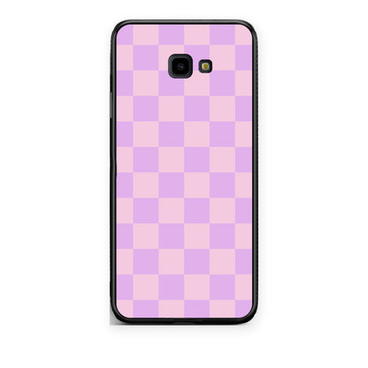 Θήκη Samsung Galaxy J4+ Lavender and Pink Checkerboard από τη Smartfits με σχέδιο στο πίσω μέρος και μαύρο περίβλημα | Samsung Galaxy J4+ Lavender and Pink Checkerboard case with colorful back and black bezels