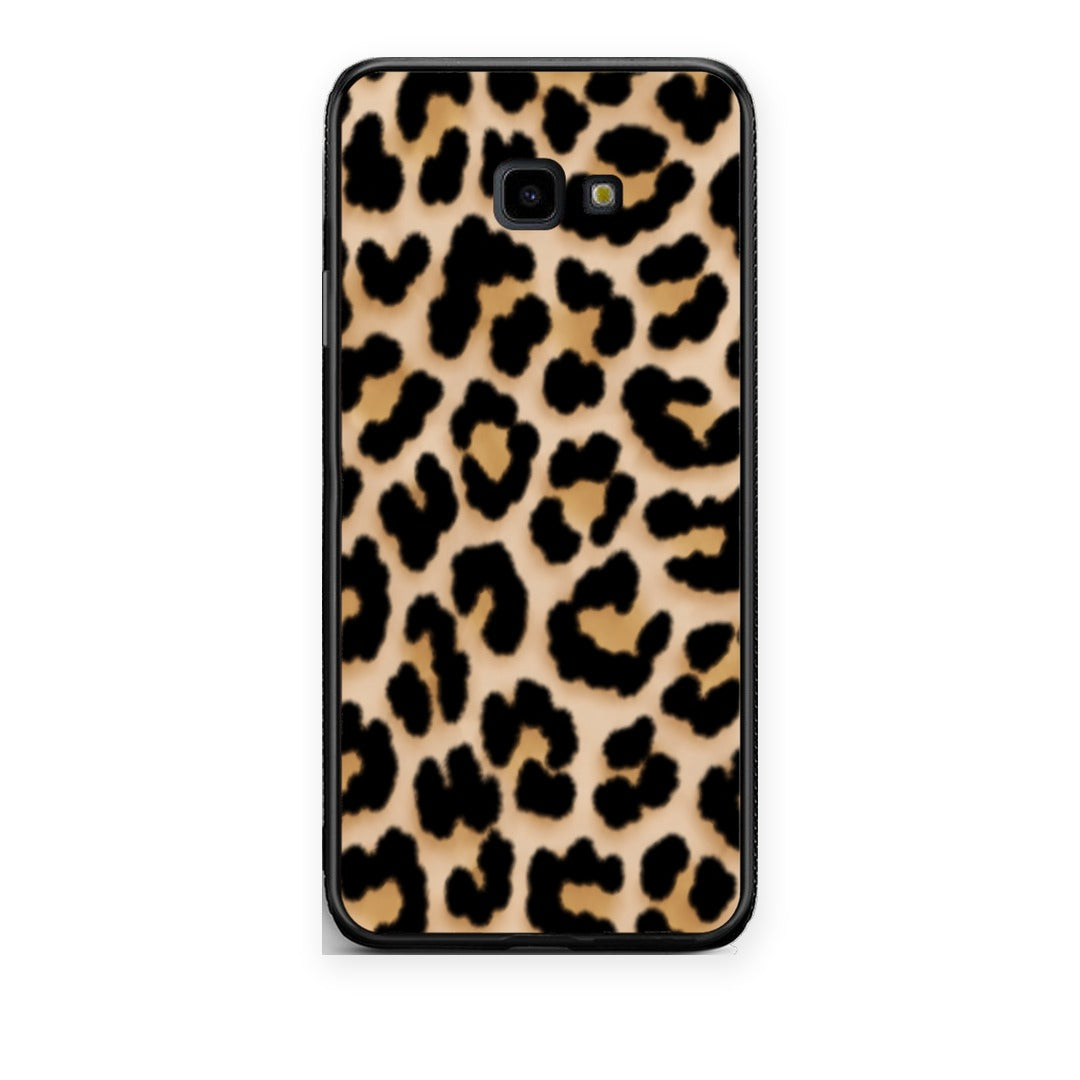 Θήκη Samsung Galaxy J4+ Leopard Print Tan Small από τη Smartfits με σχέδιο στο πίσω μέρος και μαύρο περίβλημα | Samsung Galaxy J4+ Leopard Print Tan Small case with colorful back and black bezels
