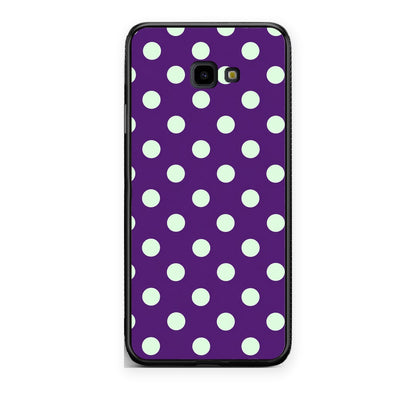 Θήκη Samsung Galaxy J4+ Mint Polka Dots on Purple από τη Smartfits με σχέδιο στο πίσω μέρος και μαύρο περίβλημα | Samsung Galaxy J4+ Mint Polka Dots on Purple case with colorful back and black bezels