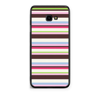 Θήκη Samsung Galaxy J4+ Multicolour Horizontal Stripes από τη Smartfits με σχέδιο στο πίσω μέρος και μαύρο περίβλημα | Samsung Galaxy J4+ Multicolour Horizontal Stripes case with colorful back and black bezels