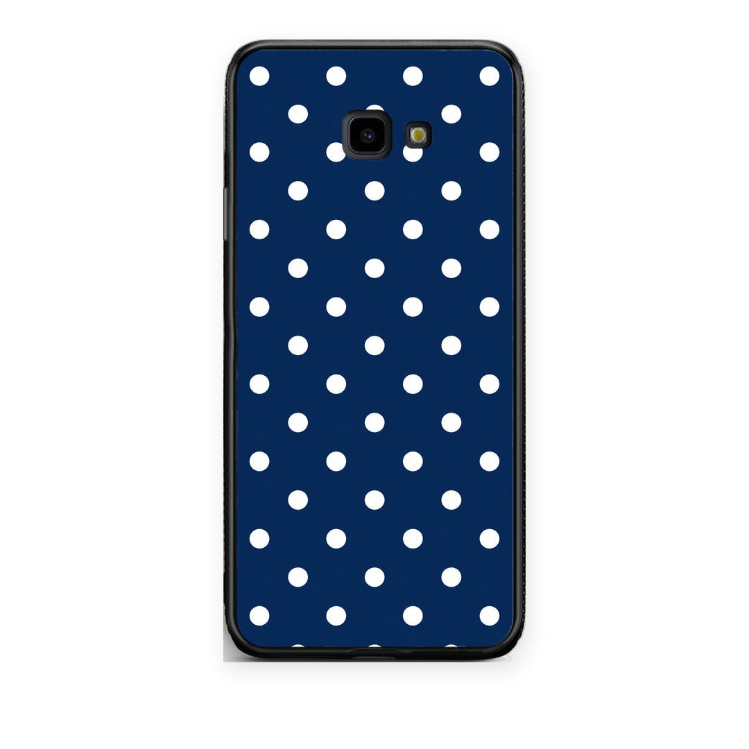 Θήκη Samsung Galaxy J4+ White Small Polka Dots on Navy από τη Smartfits με σχέδιο στο πίσω μέρος και μαύρο περίβλημα | Samsung Galaxy J4+ White Small Polka Dots on Navy case with colorful back and black bezels