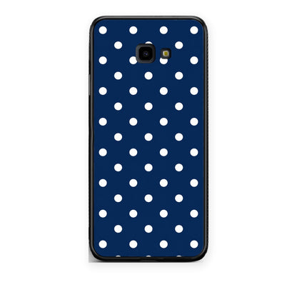 Θήκη Samsung Galaxy J4+ White Small Polka Dots on Navy από τη Smartfits με σχέδιο στο πίσω μέρος και μαύρο περίβλημα | Samsung Galaxy J4+ White Small Polka Dots on Navy case with colorful back and black bezels