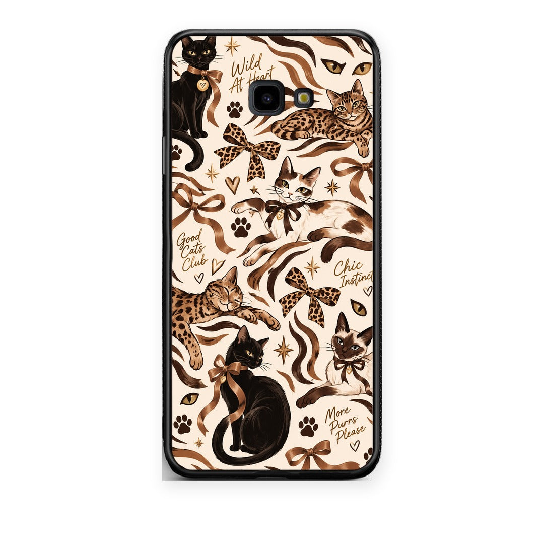 Θήκη Samsung Galaxy J4+ Wild Cats and Animal Print Collage από τη Smartfits με σχέδιο στο πίσω μέρος και μαύρο περίβλημα | Samsung Galaxy J4+ Wild Cats and Animal Print Collage case with colorful back and black bezels