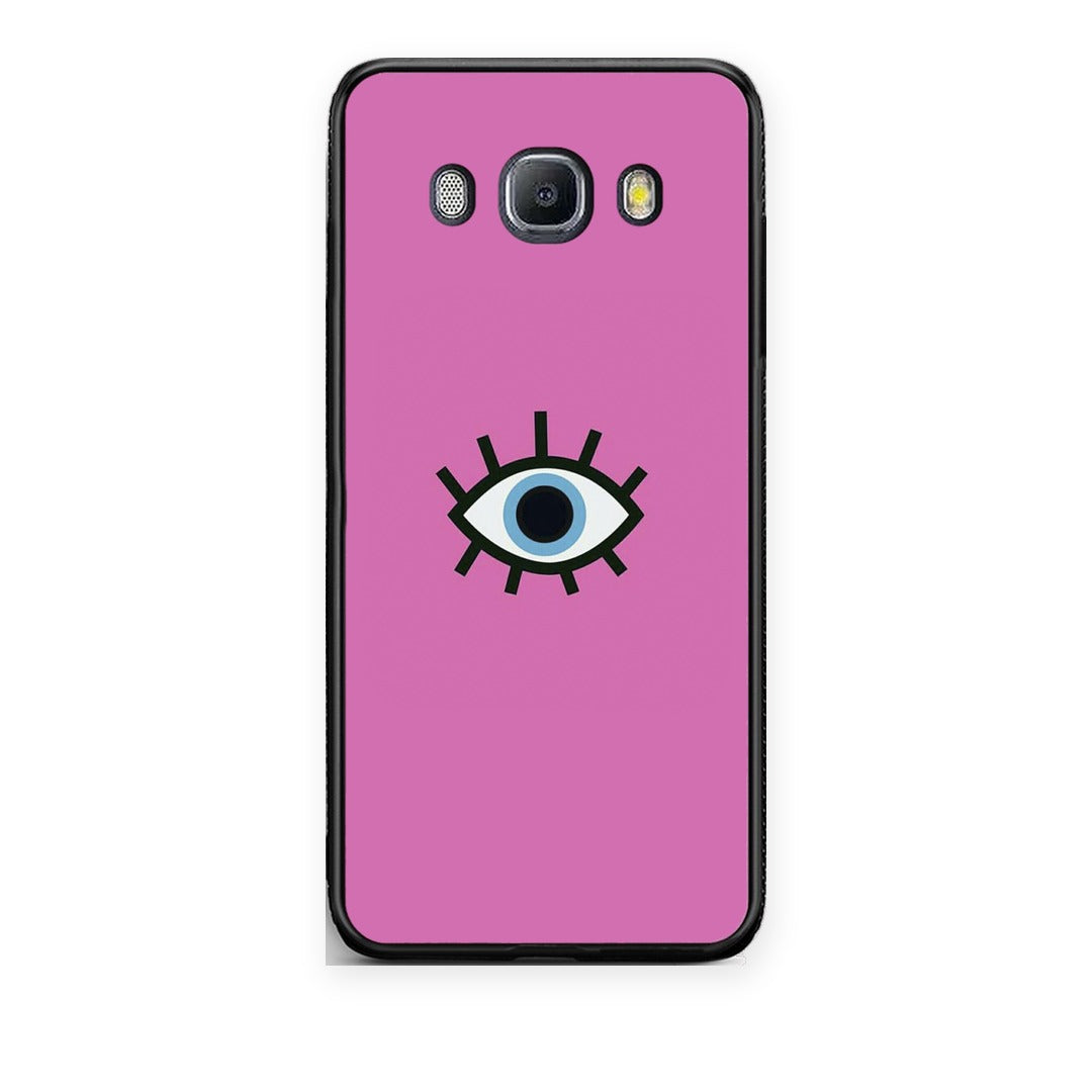 Θήκη Samsung Galaxy J7 2016 Blue Eye Pink από τη Smartfits με σχέδιο στο πίσω μέρος και μαύρο περίβλημα | Samsung Galaxy J7 2016 Blue Eye Pink case with colorful back and black bezels