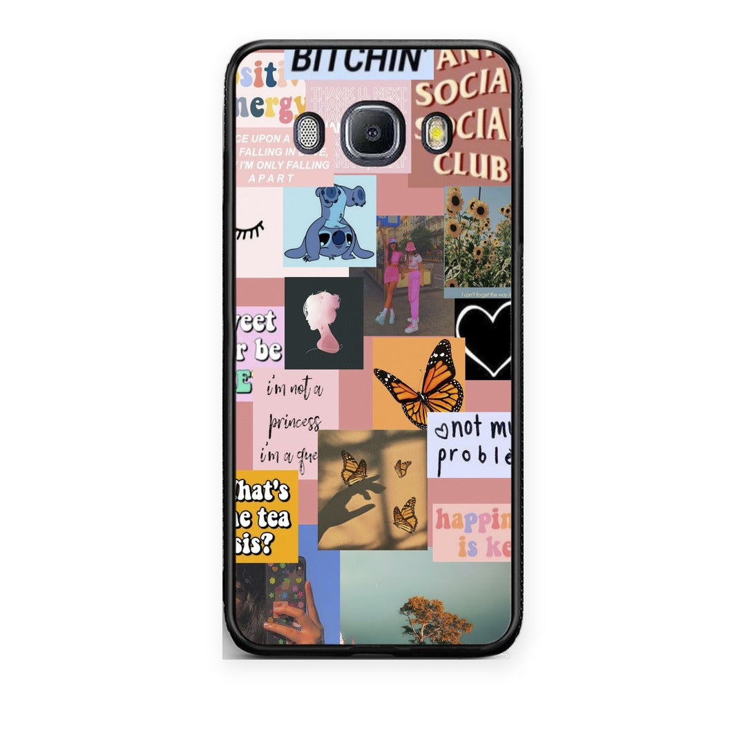 Θήκη Samsung Galaxy J7 2016 Collage Bitchin από τη Smartfits με σχέδιο στο πίσω μέρος και μαύρο περίβλημα | Samsung Galaxy J7 2016 Collage Bitchin case with colorful back and black bezels