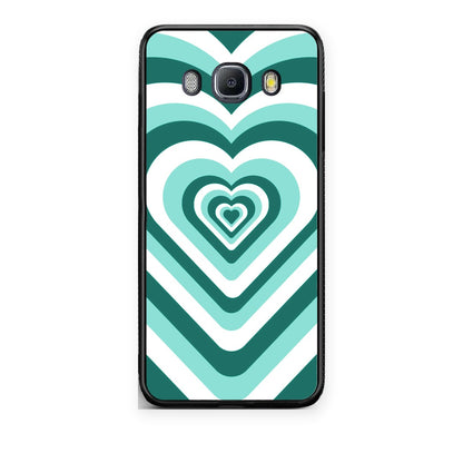 Θήκη Samsung Galaxy J7 2016 Green Hearts από τη Smartfits με σχέδιο στο πίσω μέρος και μαύρο περίβλημα | Samsung Galaxy J7 2016 Green Hearts case with colorful back and black bezels