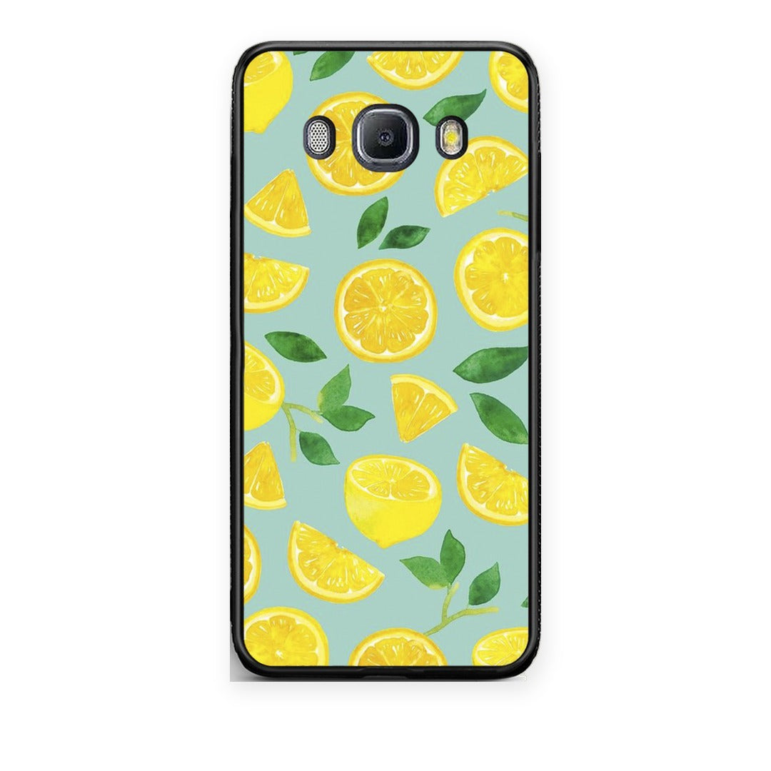 Θήκη Samsung Galaxy J7 2016 Lemons από τη Smartfits με σχέδιο στο πίσω μέρος και μαύρο περίβλημα | Samsung Galaxy J7 2016 Lemons case with colorful back and black bezels