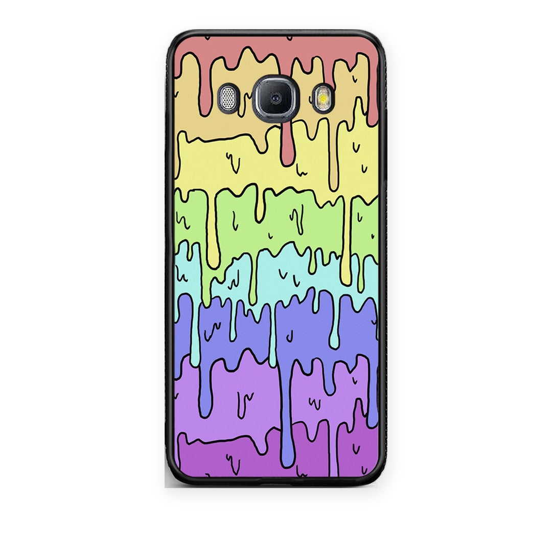 Θήκη Samsung Galaxy J7 2016 Melting Rainbow από τη Smartfits με σχέδιο στο πίσω μέρος και μαύρο περίβλημα | Samsung Galaxy J7 2016 Melting Rainbow case with colorful back and black bezels